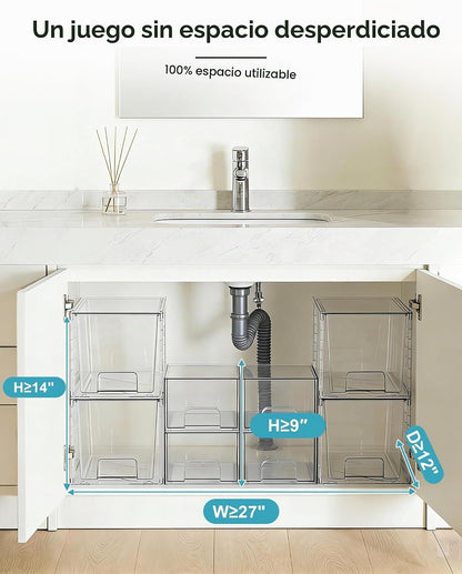 Vtopmart Juego de 8 organizadores transparentes extraíbles para deb...