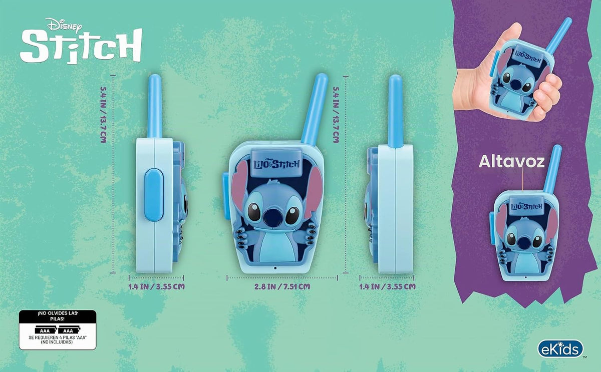 Walkie Talkies de Stitch para niños, juguetes de interior y exterio...