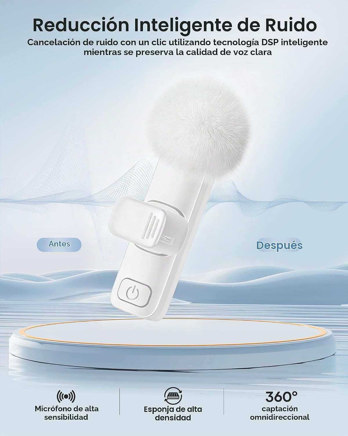 Micrófono de solapa inalámbrico para iPhone, iPad y teléfono Androi...