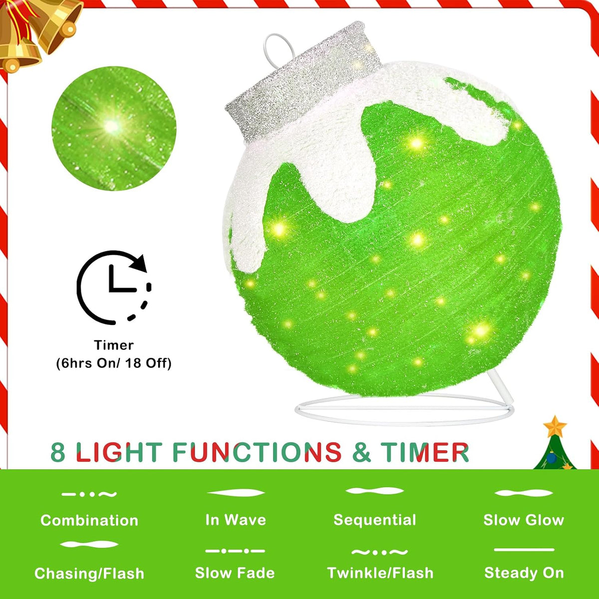 Adornos de Navidad para exteriores, decoración de bolas navideñas e...