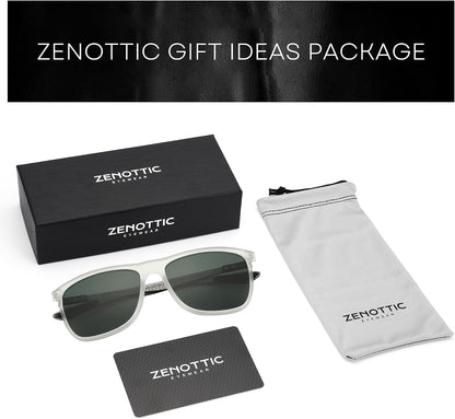 ZENOTTIC Gafas de sol polarizadas cuadradas para hombre, ultraliger...