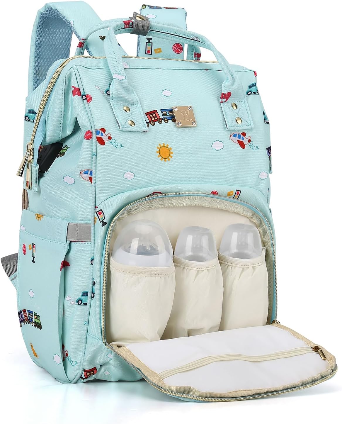 Mochila de pañales para mamá y papá, bolsa de cuidado del bebé, mat...