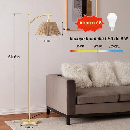 Ambimall Lámparas de pie de 60 pulgadas para sala de estar con 3 te...