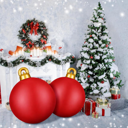 2 bolas inflables gigantes de PVC de 32 pulgadas de Navidad (sólido...