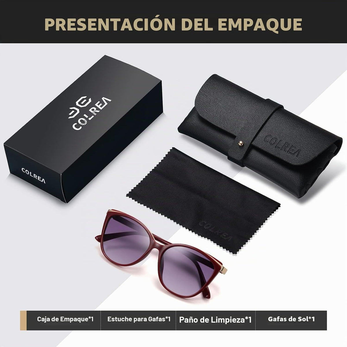 Colrea Gafas de Sol Modernas con Forma de Ojo de Gato para Mujer, E...