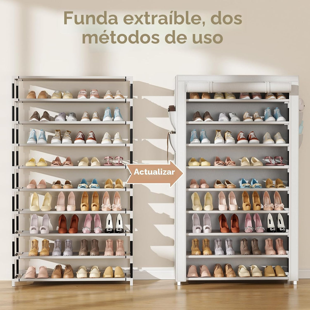 LANTEFUL Zapatero con Cubiertas Organizador de Zapatos de 10 Nivele...