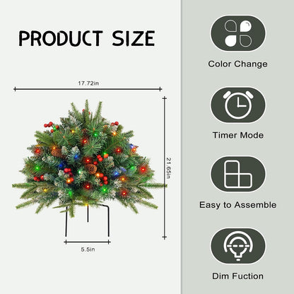 Paquete de 2 urnas artificiales de Navidad, árbol de Navidad preilu...