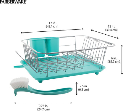 Farberware Classic - Escurreplatos completo, 3 piezas, color aguama...