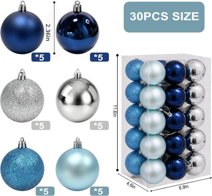 Adornos de bola de Navidad de 30 quilates, decoración de árbol de N...