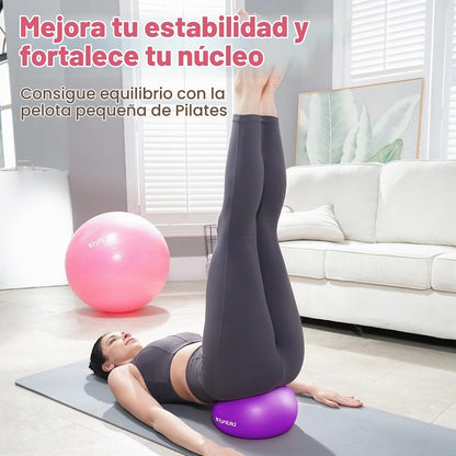 kisnbld Pequeña pelota de ejercicio, mini pelota de pilates de 9 pu...