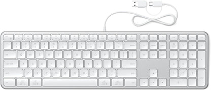 Satechi Teclado delgado LX3 con cable, conmutación de SO multiplata...