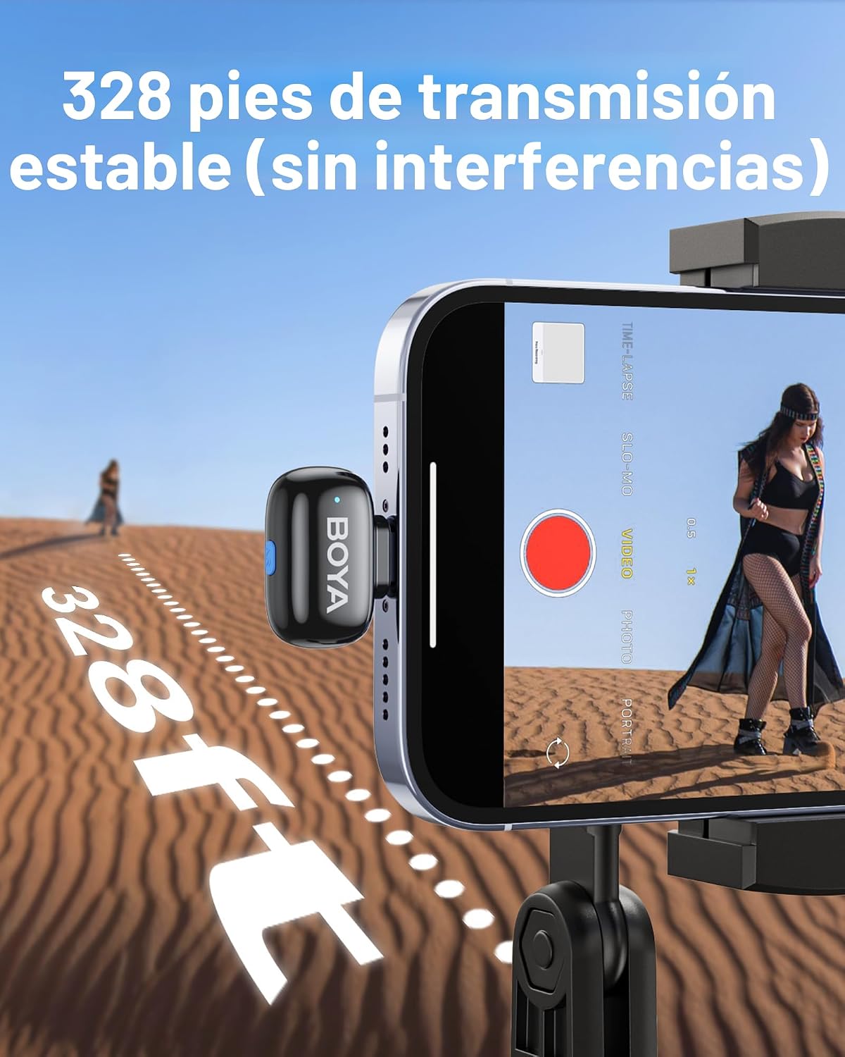 BOYA Mini 2 Micrófono Lavalier Inalámbrico para iPhone 5-17 y Teléf...