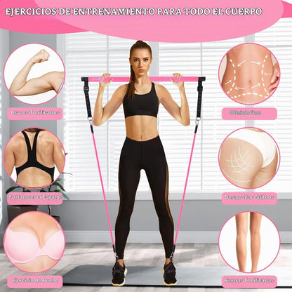 Kit de barra de pilates Bbtops con bandas de resistencia, barra de...