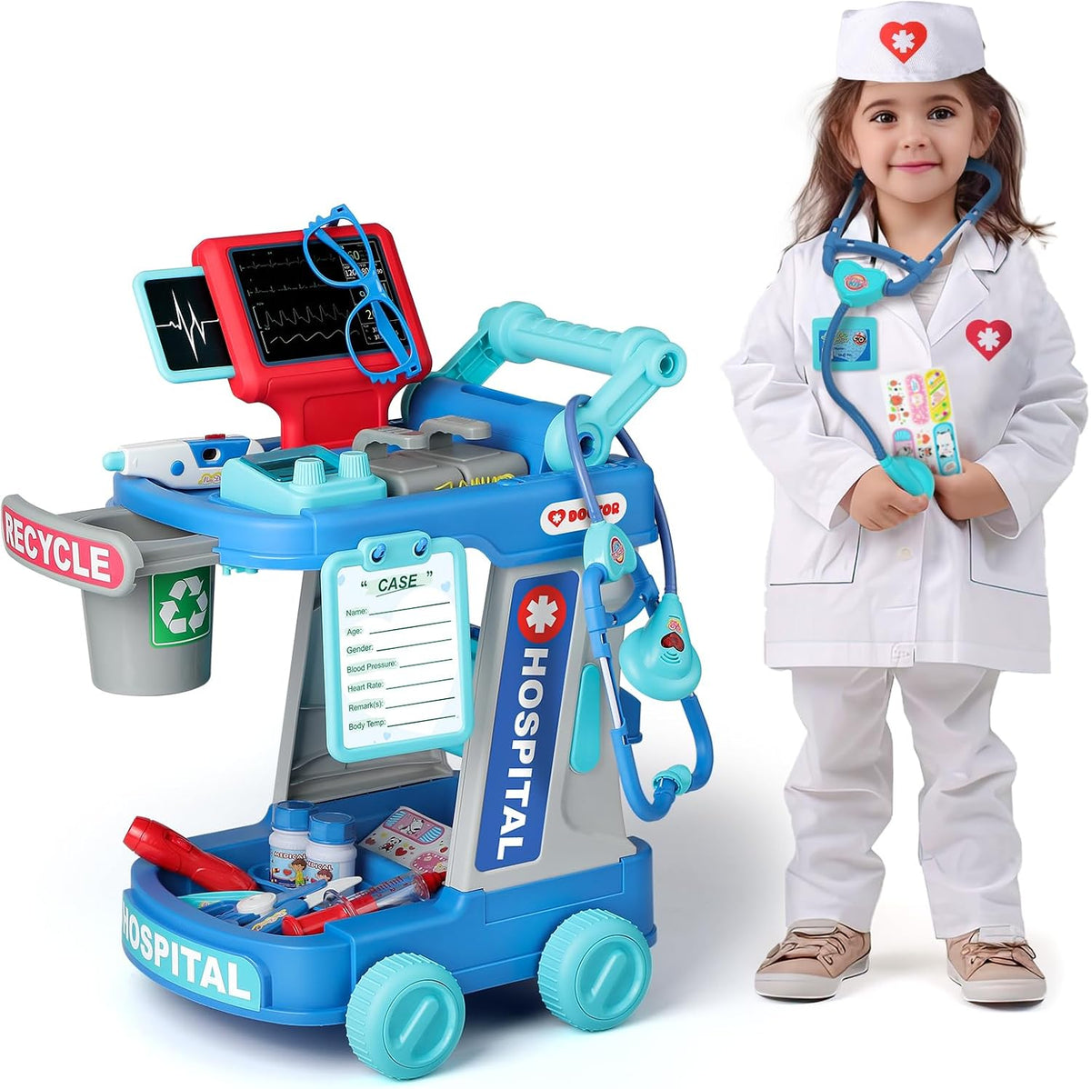 Liberry - Kit médico para niños pequeños, juguete para niñas y niño...