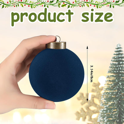 Liliful - 15 bolas de Navidad de terciopelo, color azul marino | Bo...