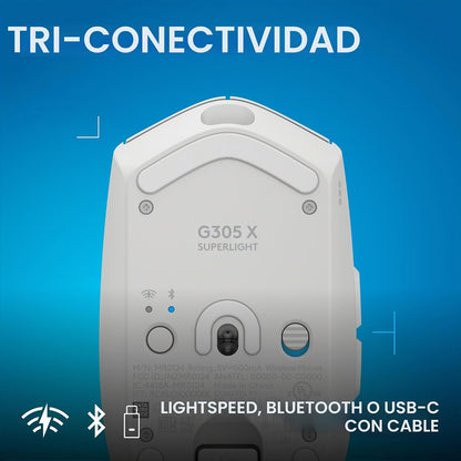 Logitech G Ratón inalámbrico para juegos 305 X Superlight - Blanco...