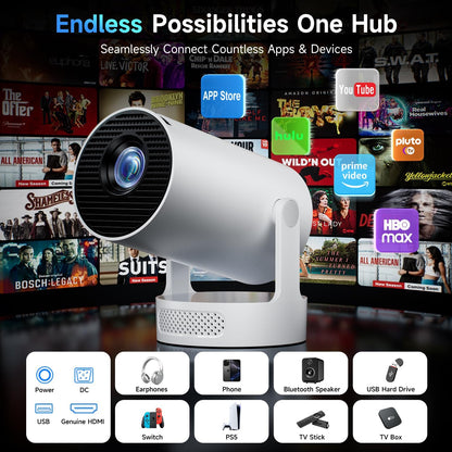 Philoent Mini proyector con WiFi 6 y BT 5.4, aplicaciones integrada...