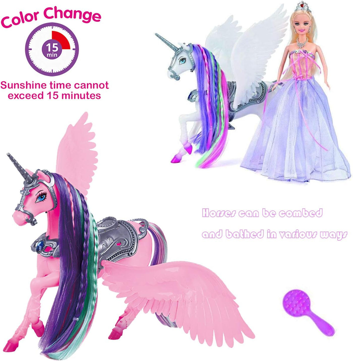 Bettina Muñeca de princesa de unicornio y cuento de hadas que cambi...