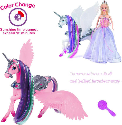 Bettina Muñeca de princesa de unicornio y cuento de hadas que cambi...