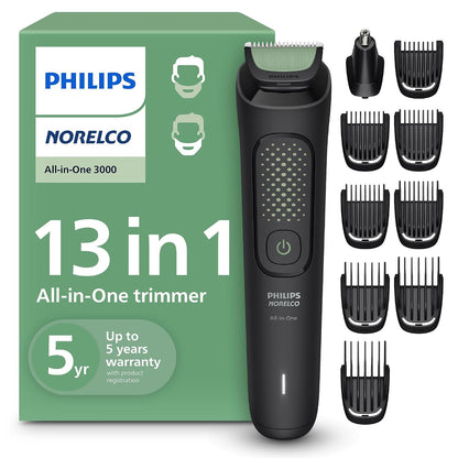 Recortadora Philips Norelco All-in-One 3000 13 en 1, rostro y cabel...