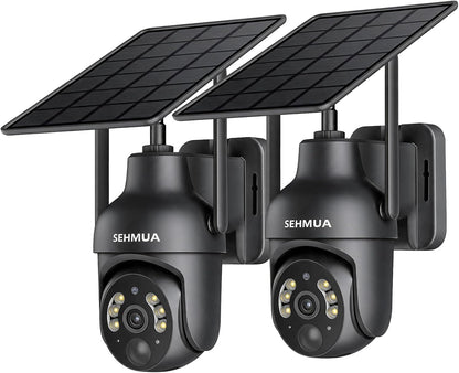 SEHMUA Cámaras de seguridad solar 2K inalámbricas para exteriores,...