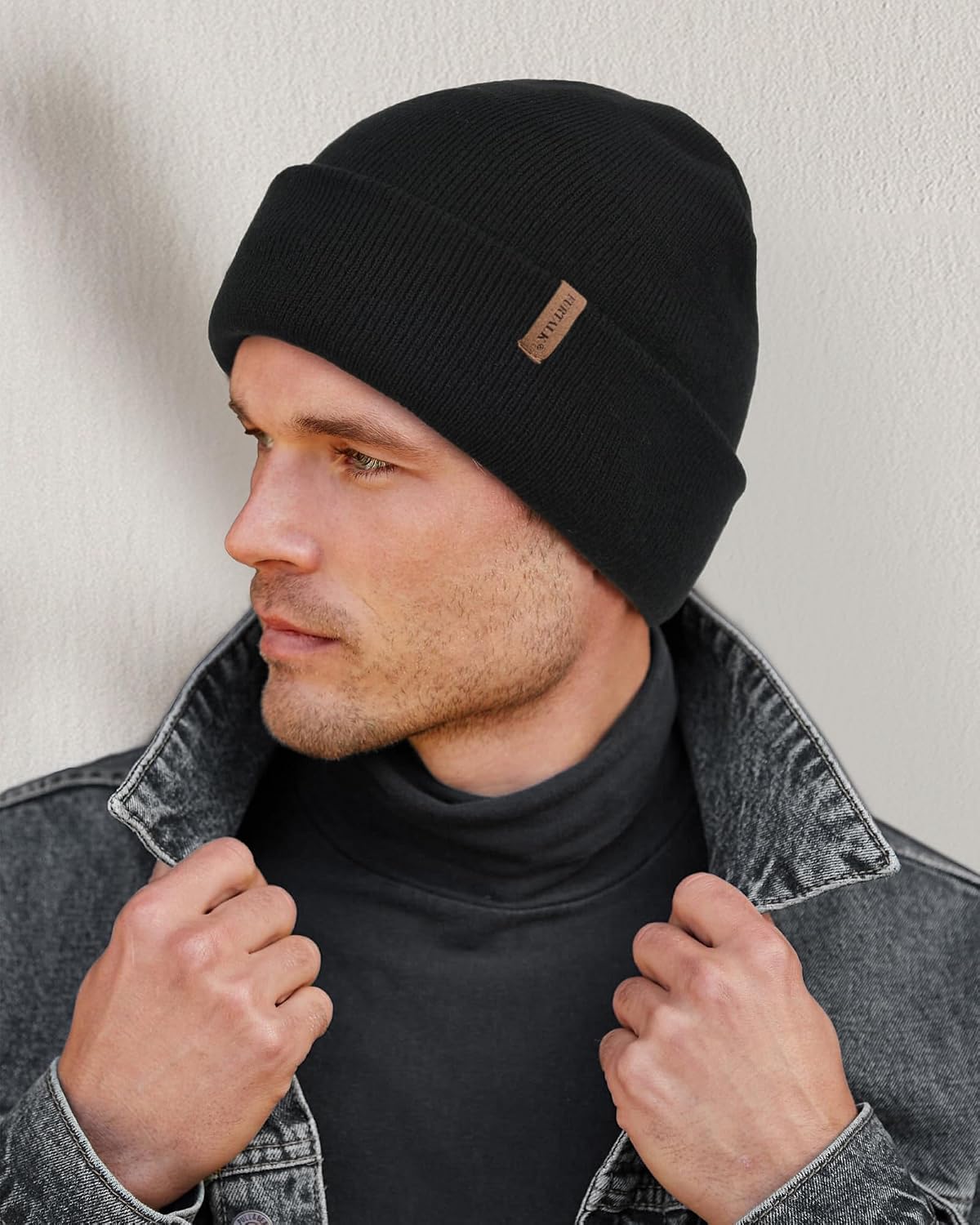 FURTALK Gorro de invierno con forro polar para hombre, doble capa,...