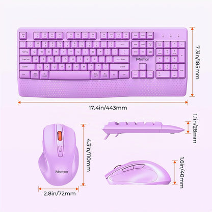 MEETION - Combo de teclado y mouse inalámbricos, tamaño completo co...