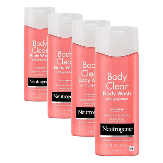 Neutrogena Body Clear Gel de baño para acné, pomelo rosa, fórmula d...