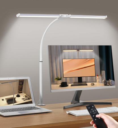 Motumen Lámpara de escritorio LED para oficina en casa, abrazadera...