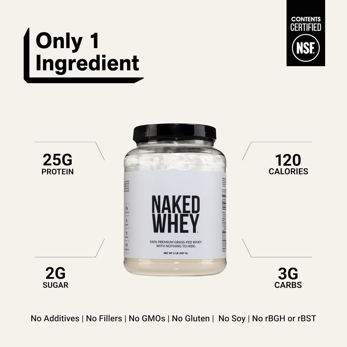 NAKED Whey - Proteína de suero de leche en polvo 100% alimentada co...
