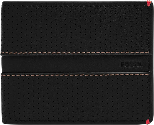 Fossil Billetera plegable para hombre, Sport Tourer negro, talla única