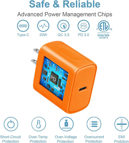 Cargador de carga rápida para iPhone 18, 17, 16, 15, paquete de 3 u...