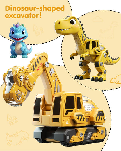 Humzo Excavadora a control remoto para niños de 4 a 7 años, camione...