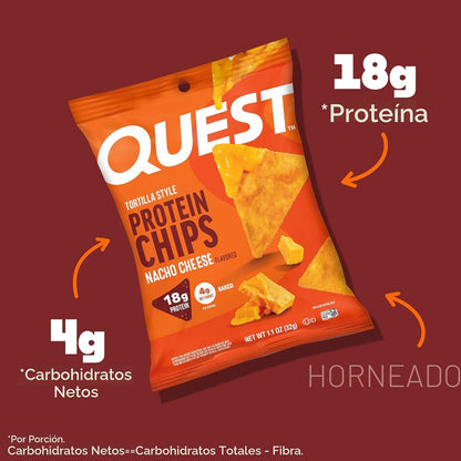 Quest Nutrition Chips de proteína de estilo de tortilla, carbón baj...