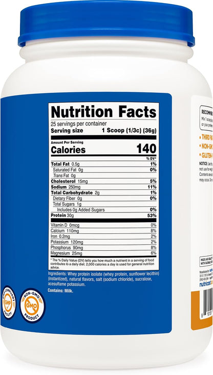 Nutricost Aislado de proteína de suero (caramelo salado) 2LBS