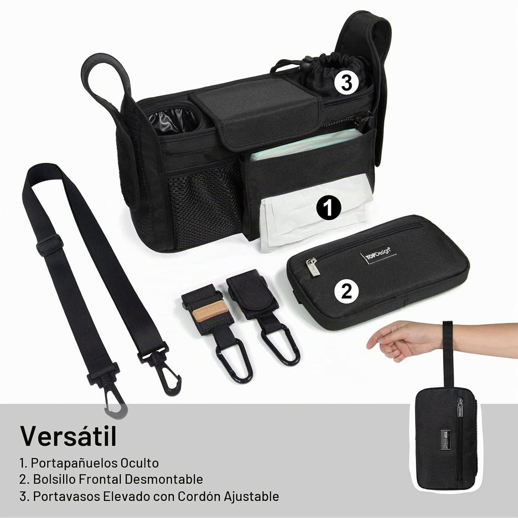 TOPDesign Organizador universal para cochecito de bebé, carrito de...