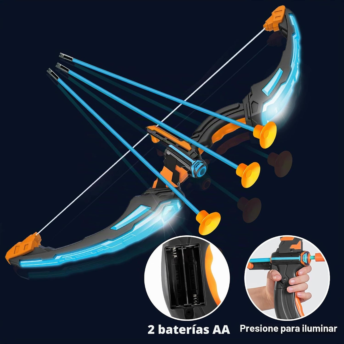 JOYIN - Arco y flecha LED para niños, juego de juguetes de tiro con...