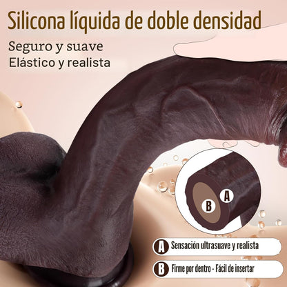 Coocfan 10.8" enorme consolador de silicona juguetes sexuales, marr...