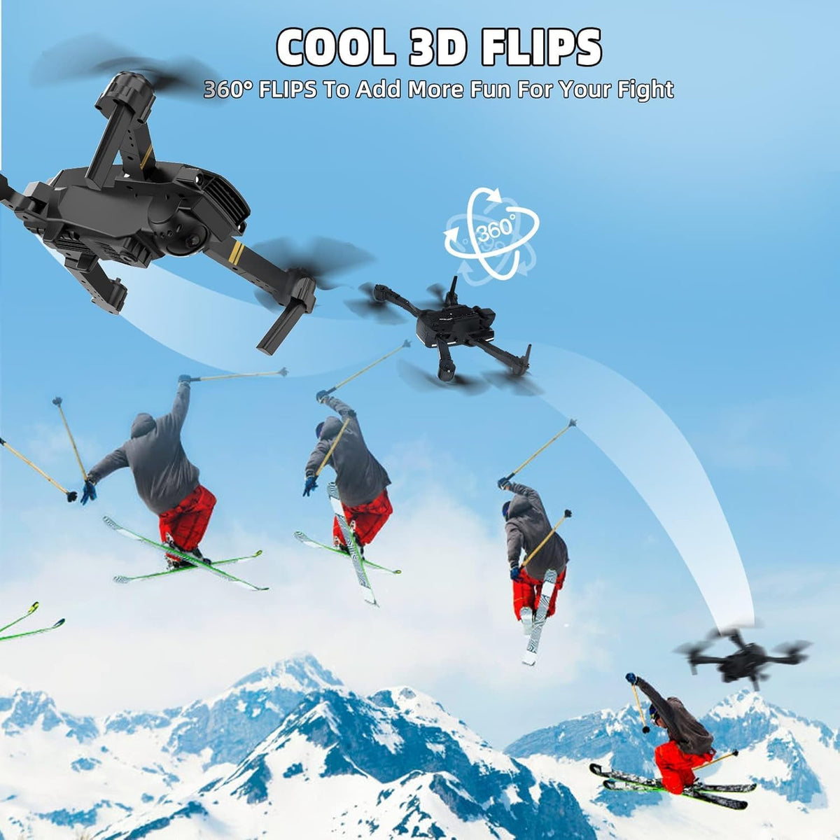 Drones con cámara para adultos, 4K 1080P, 3 baterías, mini dron ple...