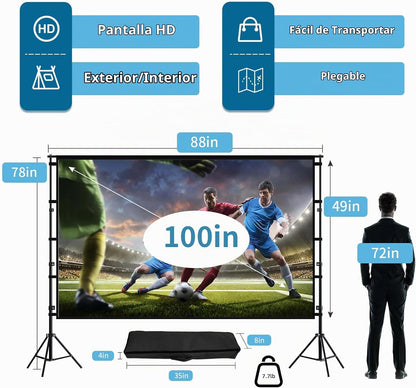 TOWOND Pantalla y soporte de proyector, pantalla de proyección de 1...
