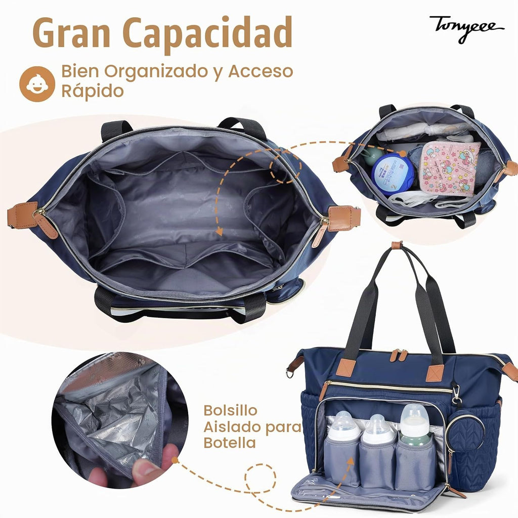 Tonyeee Bolso de Pañales, Grandes Bolsas de Pañales para Bebés Impe...