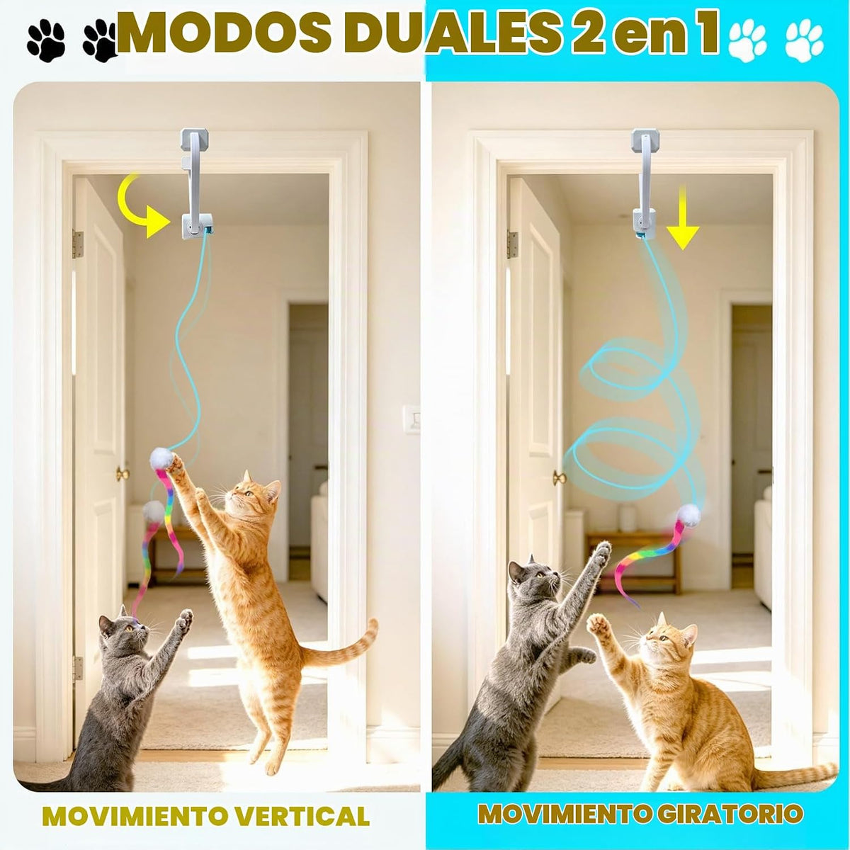 HAPPYCODE Gato interactivo juguete puerta colgante gatito juguetes...