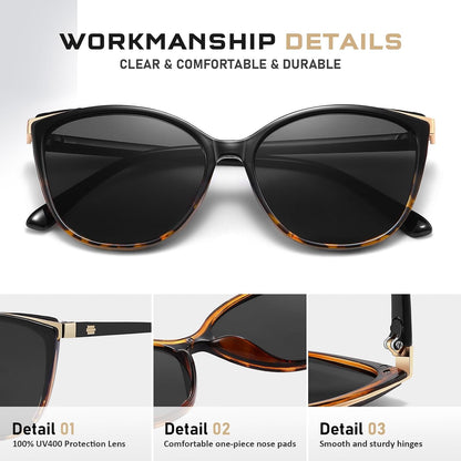 Colrea Gafas de Sol Modernas con Forma de Ojo de Gato para Mujer, E...
