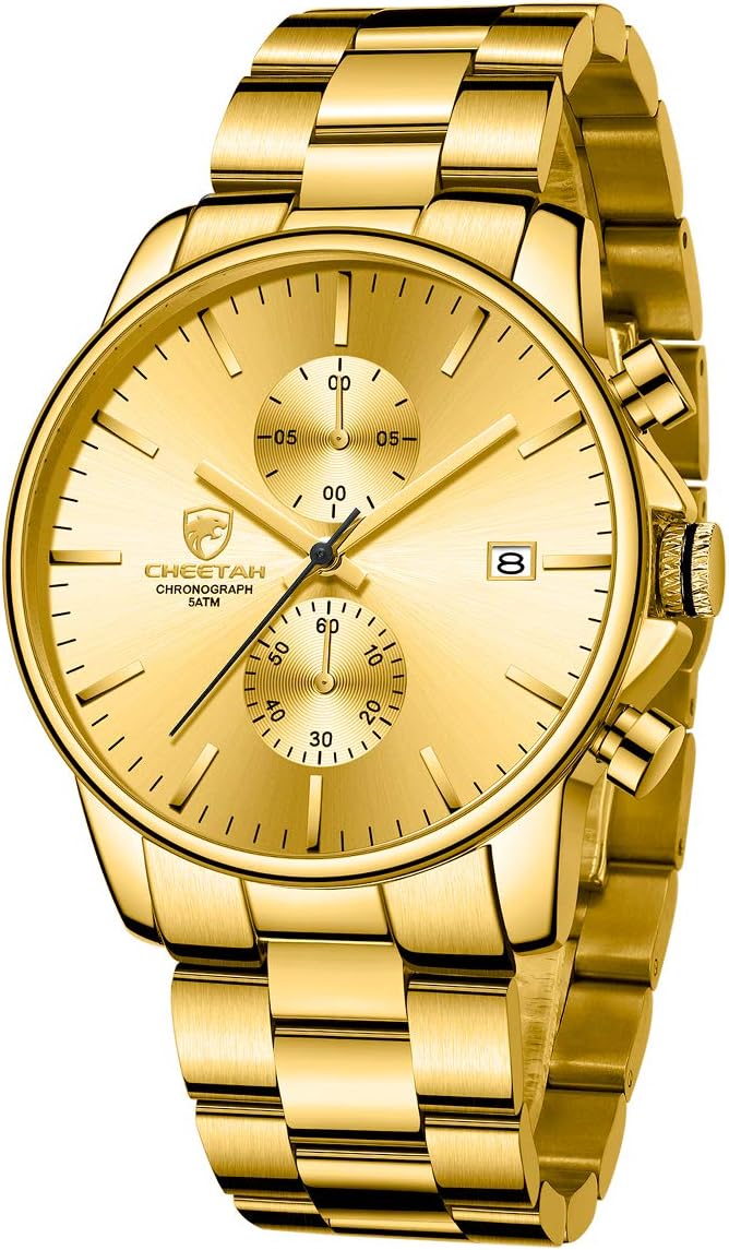 GOLDEN HOUR Fashion Business - Relojes para hombre con cronógrafo,...