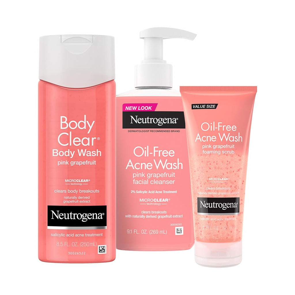 Neutrogena Body Clear Pink Pomelo Gel de baño para acné, 3 x 8.5 on...