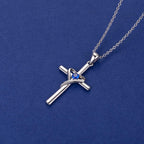 AmorAime Collar con cruz de plata de ley 925 para mujeres y hombres...