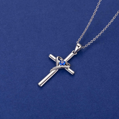 AmorAime Collar con cruz de plata de ley 925 para mujeres y hombres...
