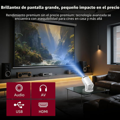 Mini Proyector Inalámbrico con WIFI 6 y Bluetooth, Soporte 4K 1080P...