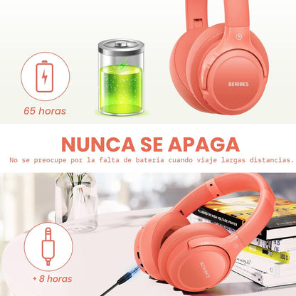 BERIBES - Auriculares Bluetooth sobre la oreja inalámbricos HiFi es...