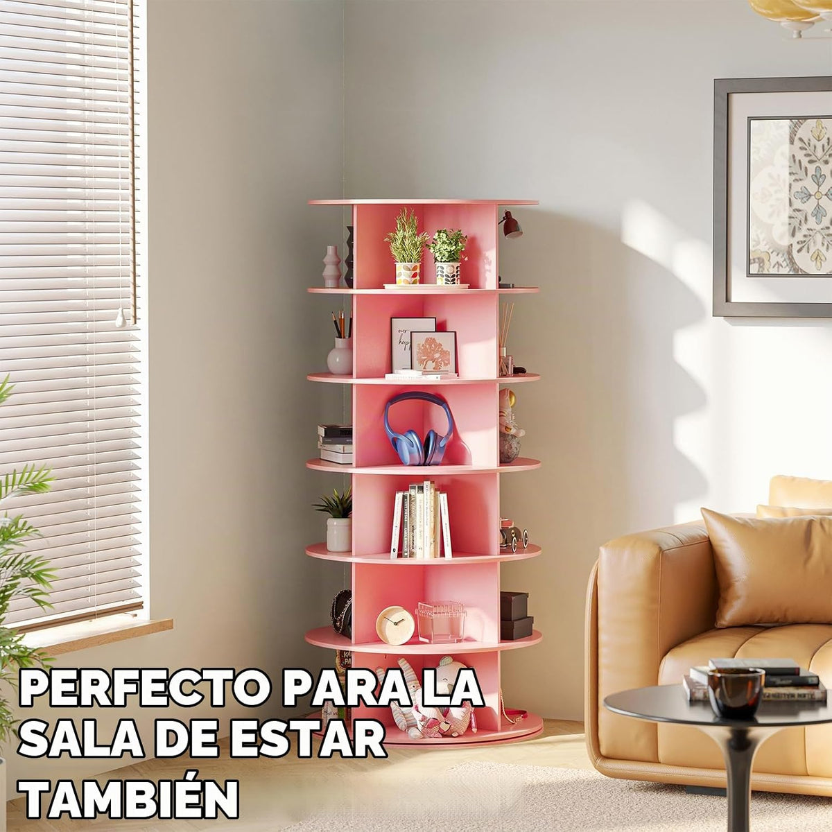 SpaceAid Torre de Zapatero Giratorio de 6 Niveles, Exhibidor de Zap...